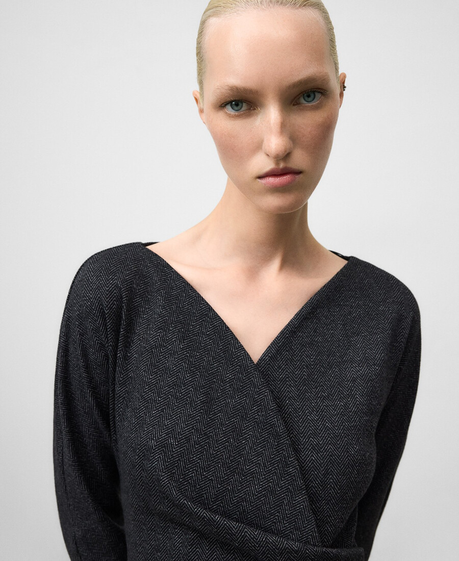 robe midi à chevrons pour femme