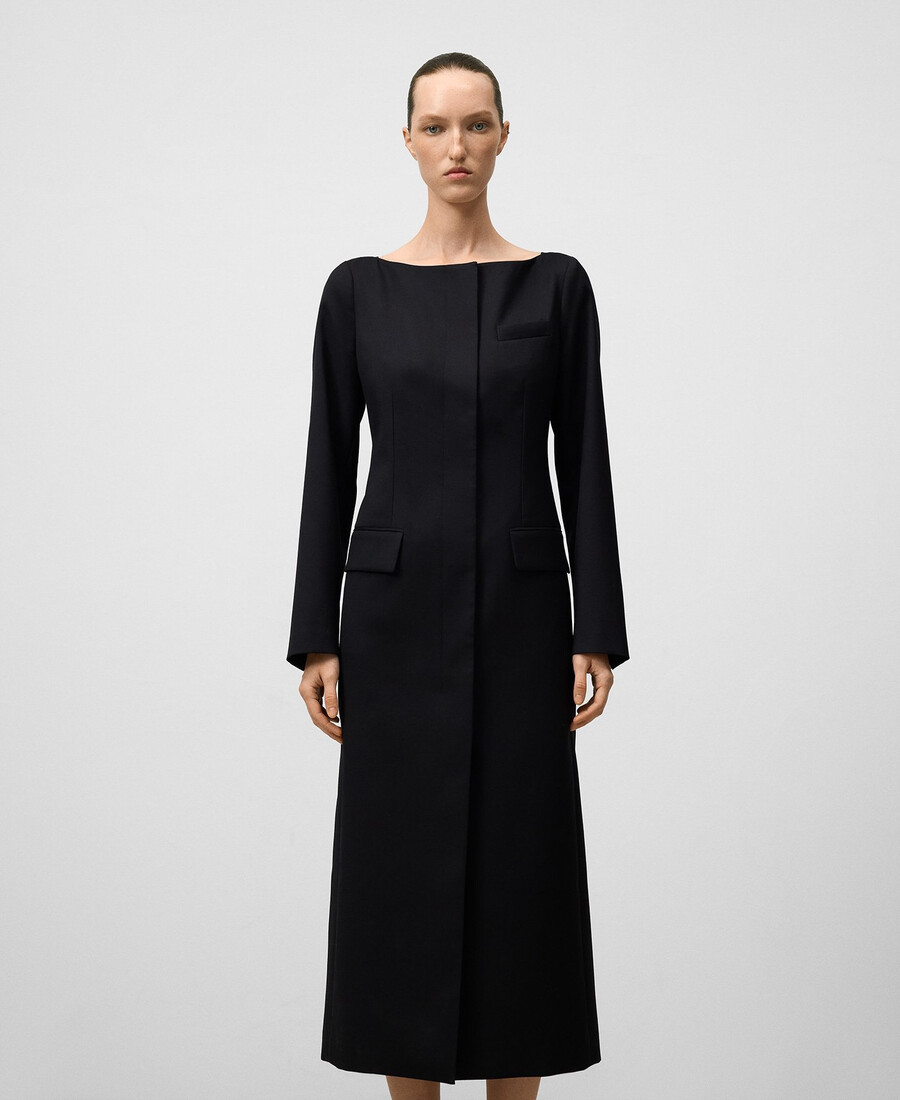 robe cintrée à encolure bateau pour femme