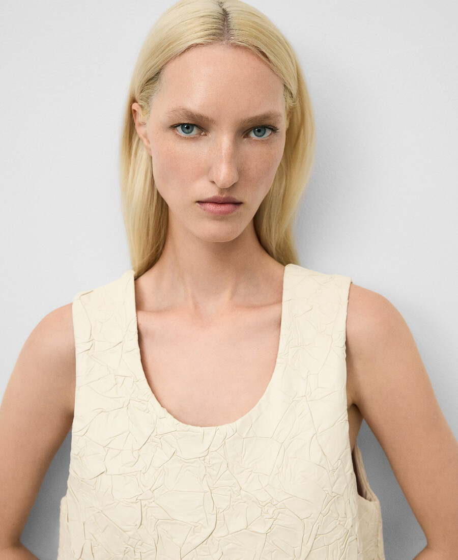 robe plissée en cuir ou non-cuir pour femme