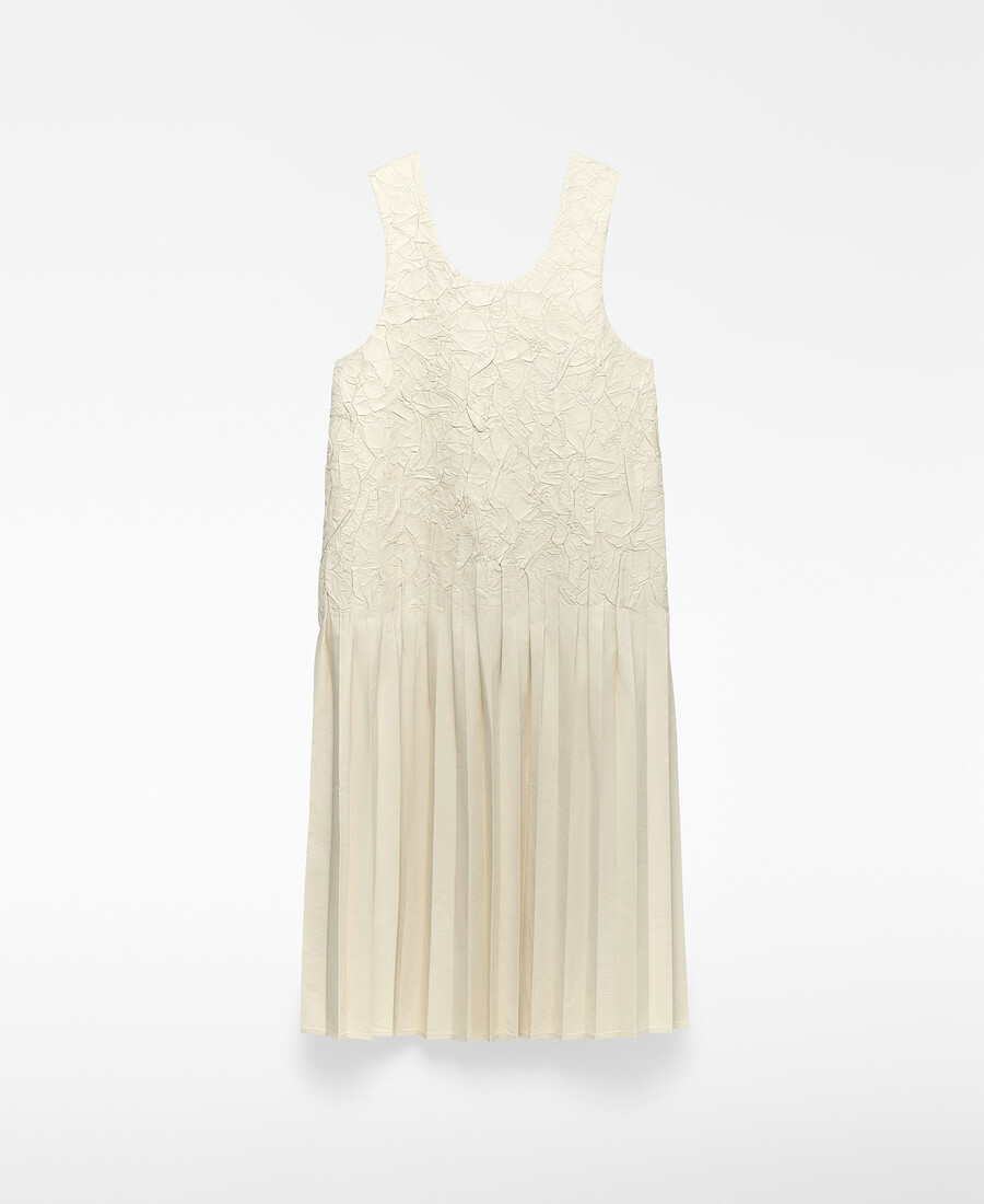 robe plissée en cuir ou non-cuir pour femme