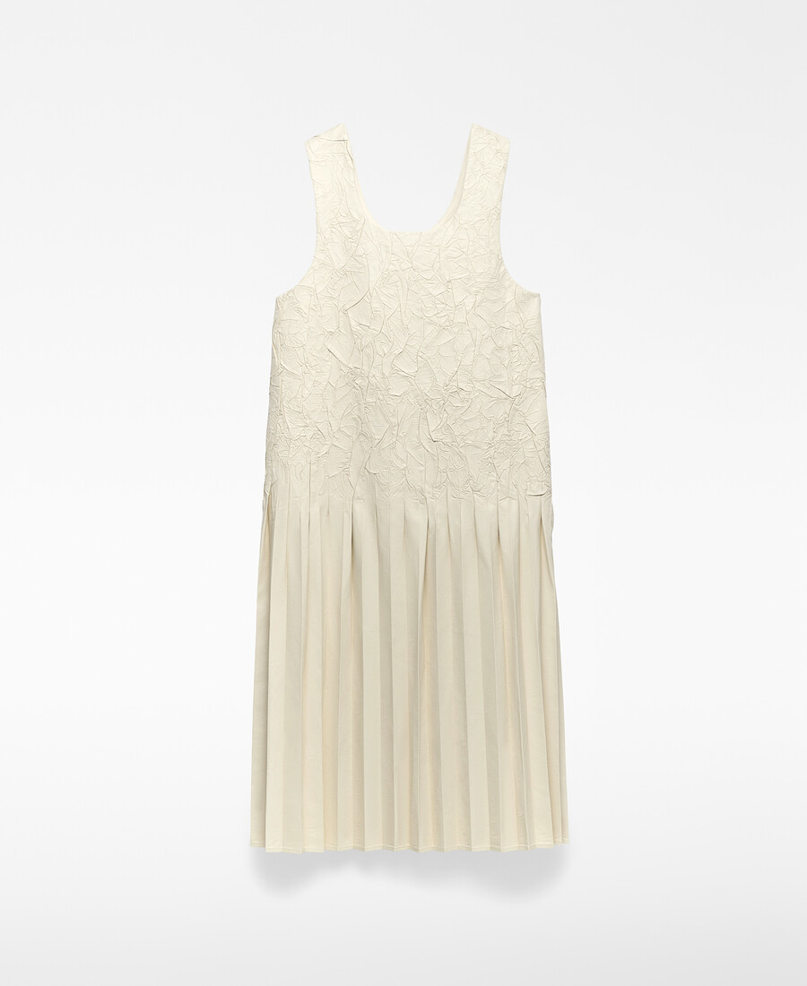 robe plissée en cuir ou non-cuir pour femme