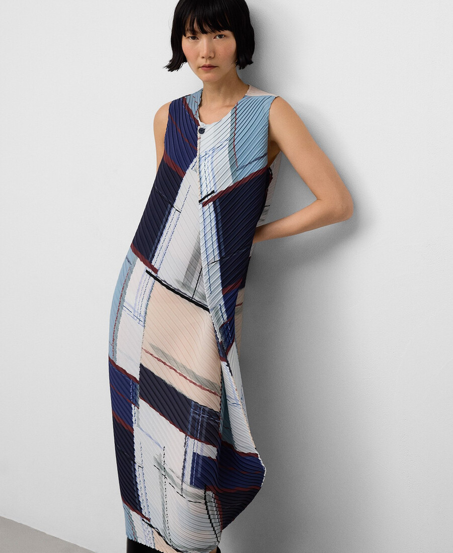 robe midi imprimée froissée femme