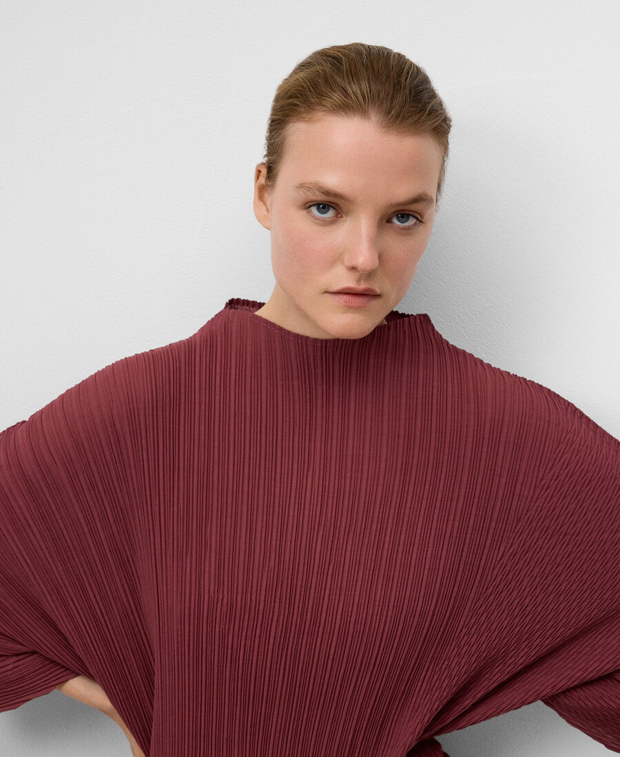 robe froissée à col perkins pour femme