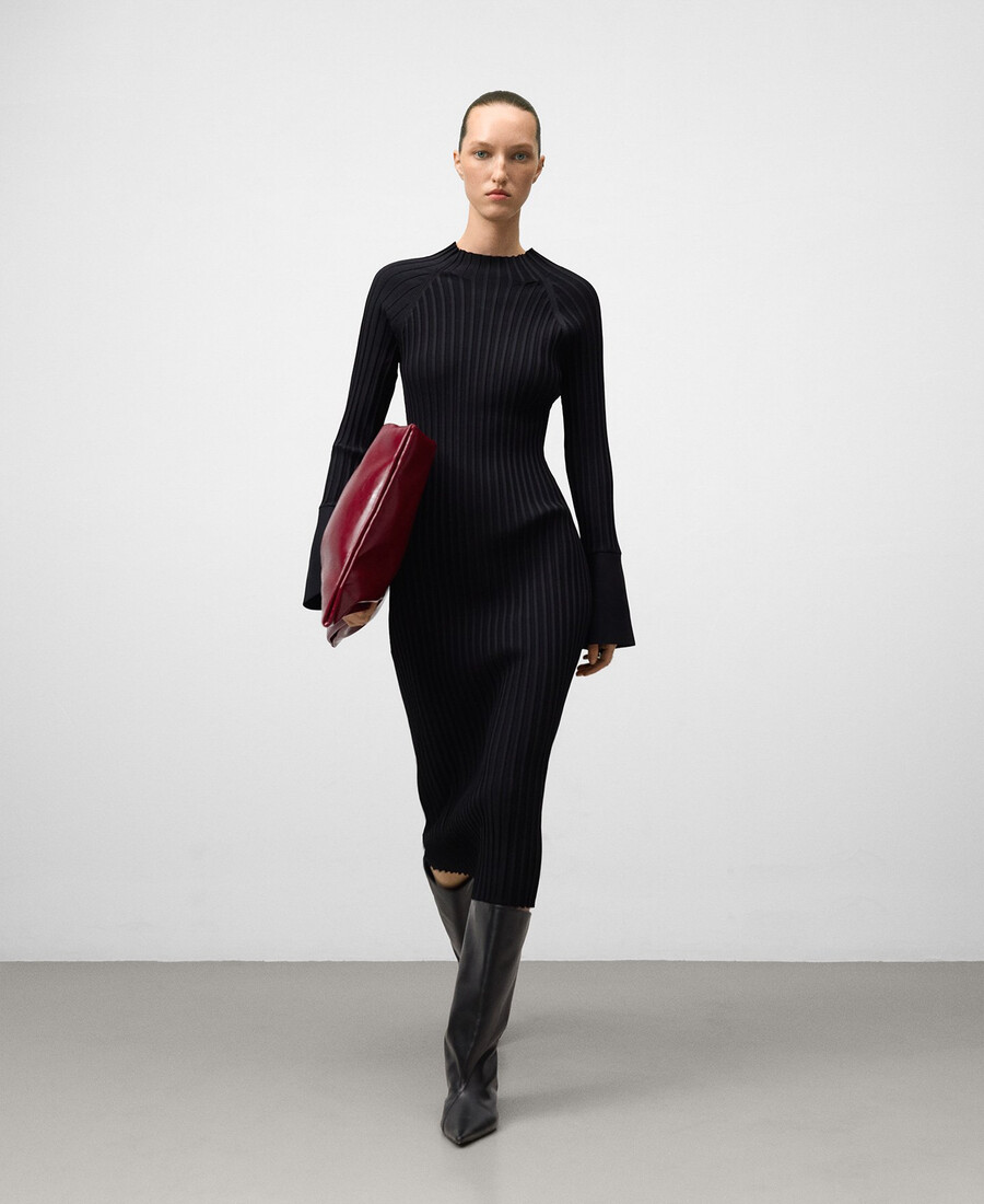 robe cintrée côtelée femme