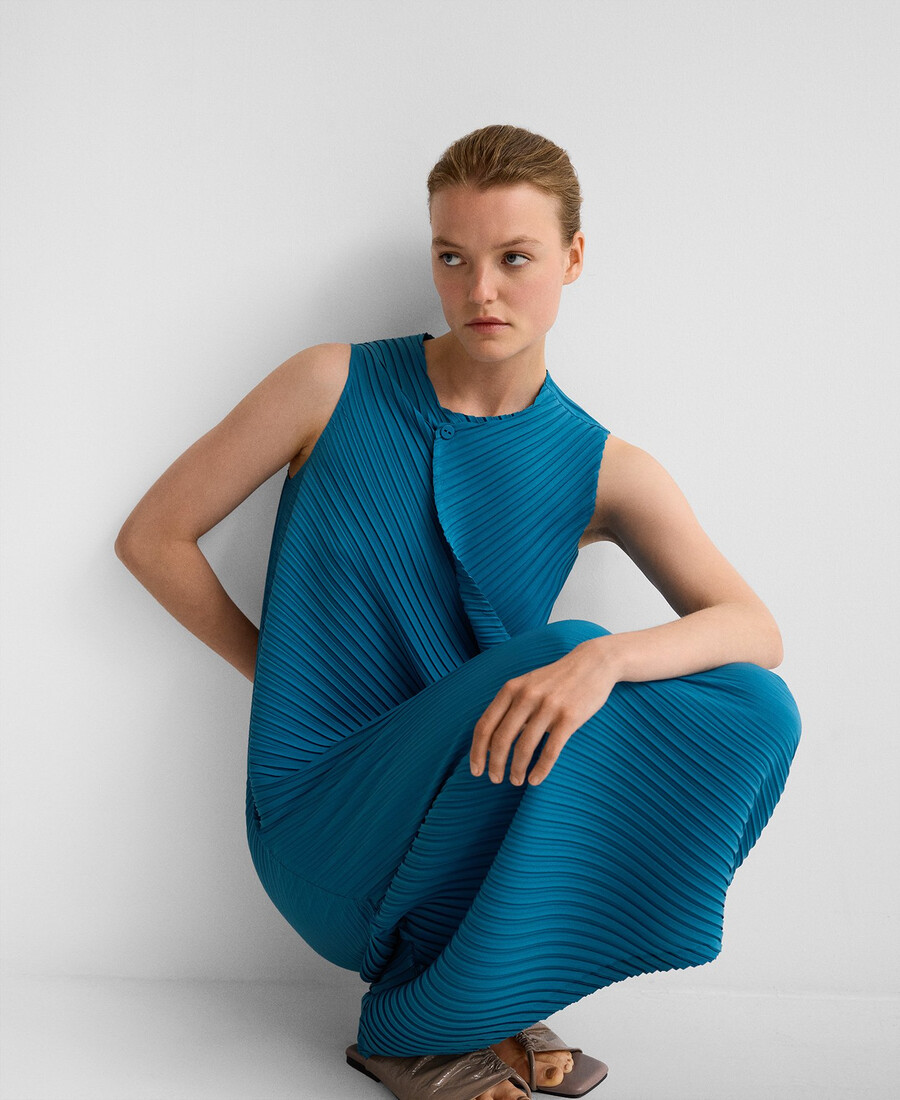 robe froissée à plis femme
