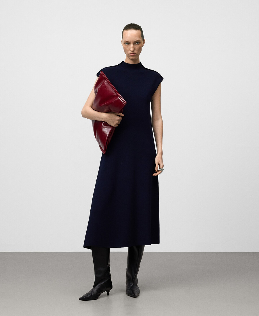 robe en maille à col perkins pour femme