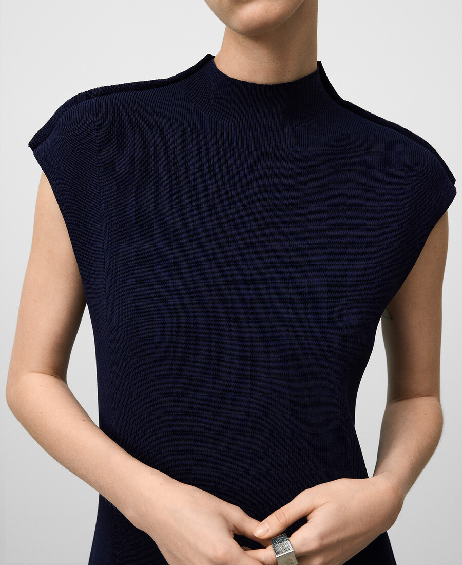 robe en maille à col perkins pour femme