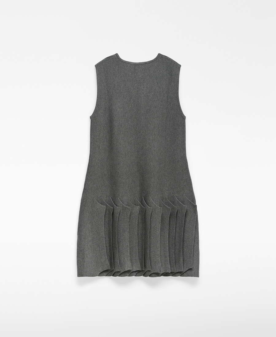 robe en maille à ourlet plissé pour femme