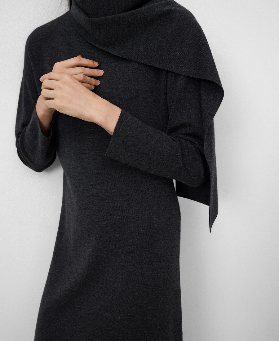 robe midi femme à col foulard