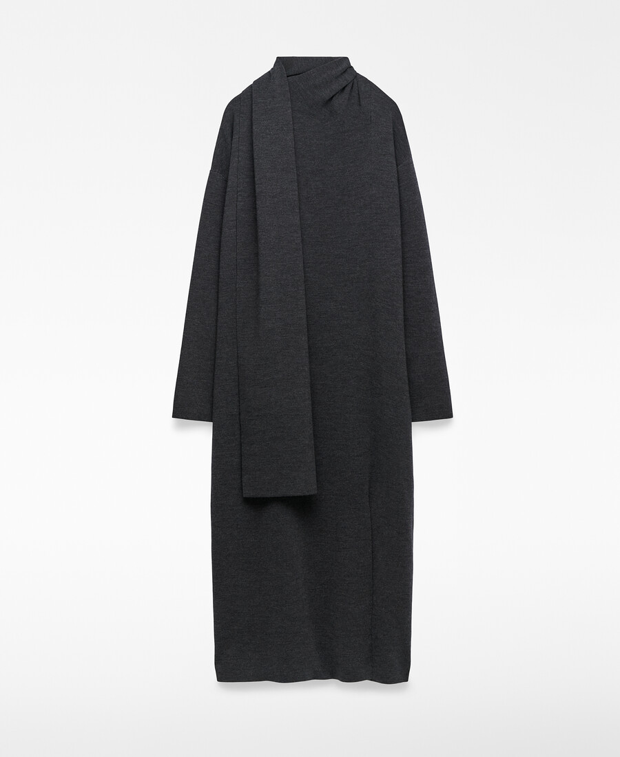 robe midi femme à col foulard
