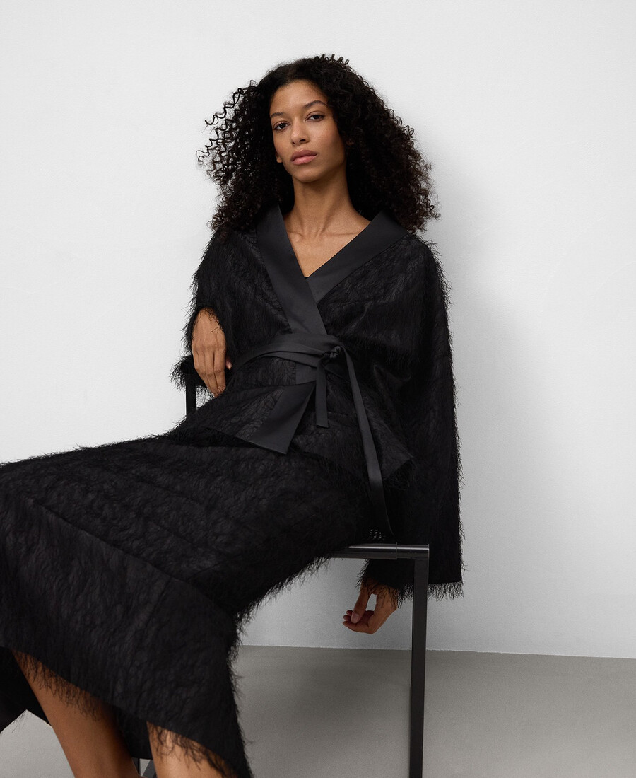 veste kimono à franges pour femme