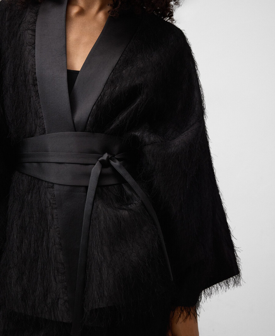 veste kimono à franges pour femme