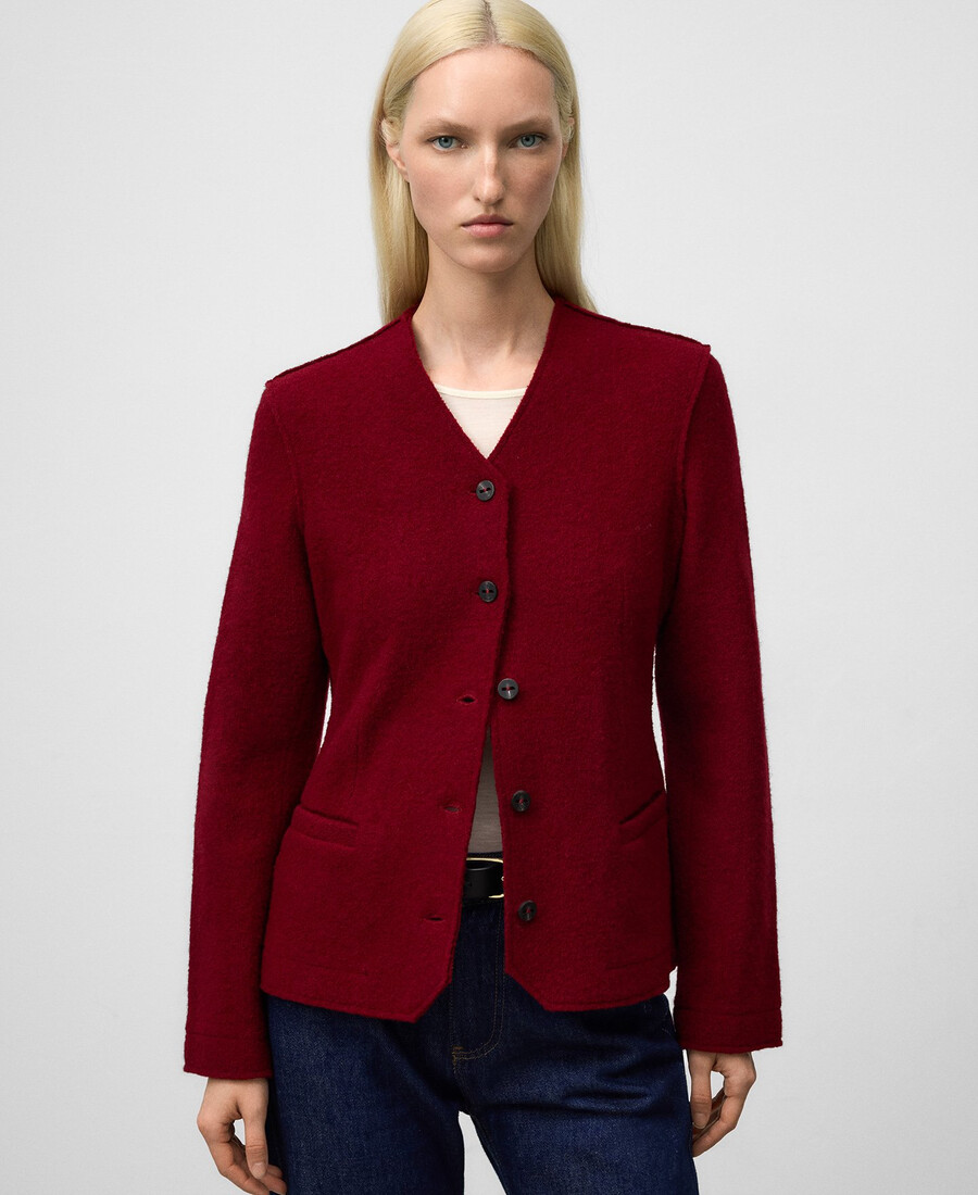 veste cintrée en laine mérinos pour femme