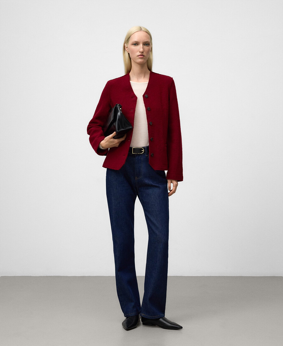 veste cintrée en laine mérinos pour femme