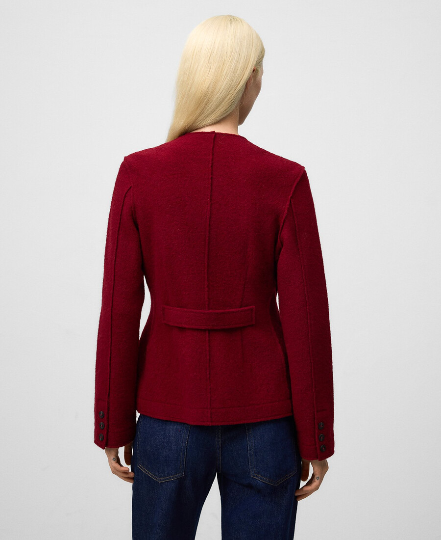 veste cintrée en laine mérinos pour femme