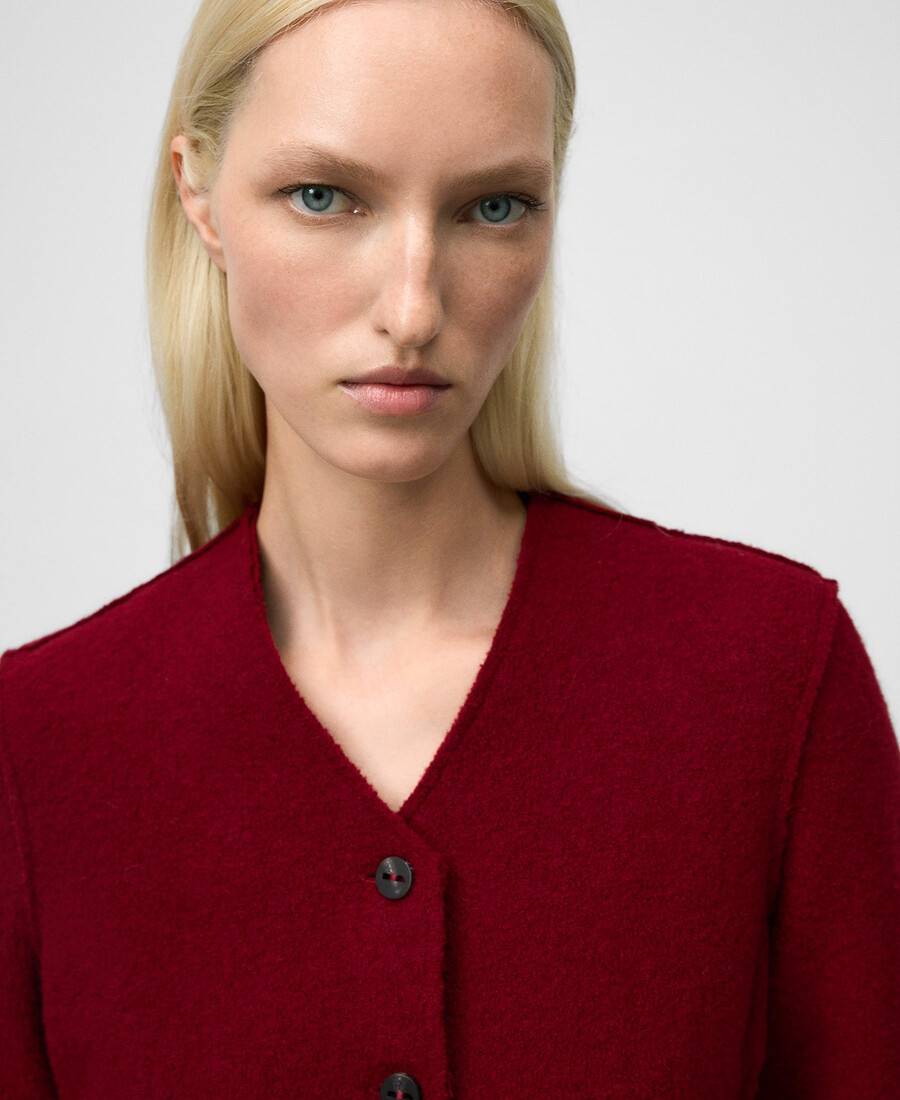 veste cintrée en laine mérinos pour femme