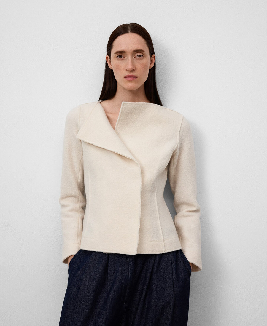 veste cintrée en laine mérinos pour femme
