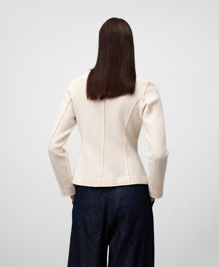 veste cintrée en laine mérinos pour femme