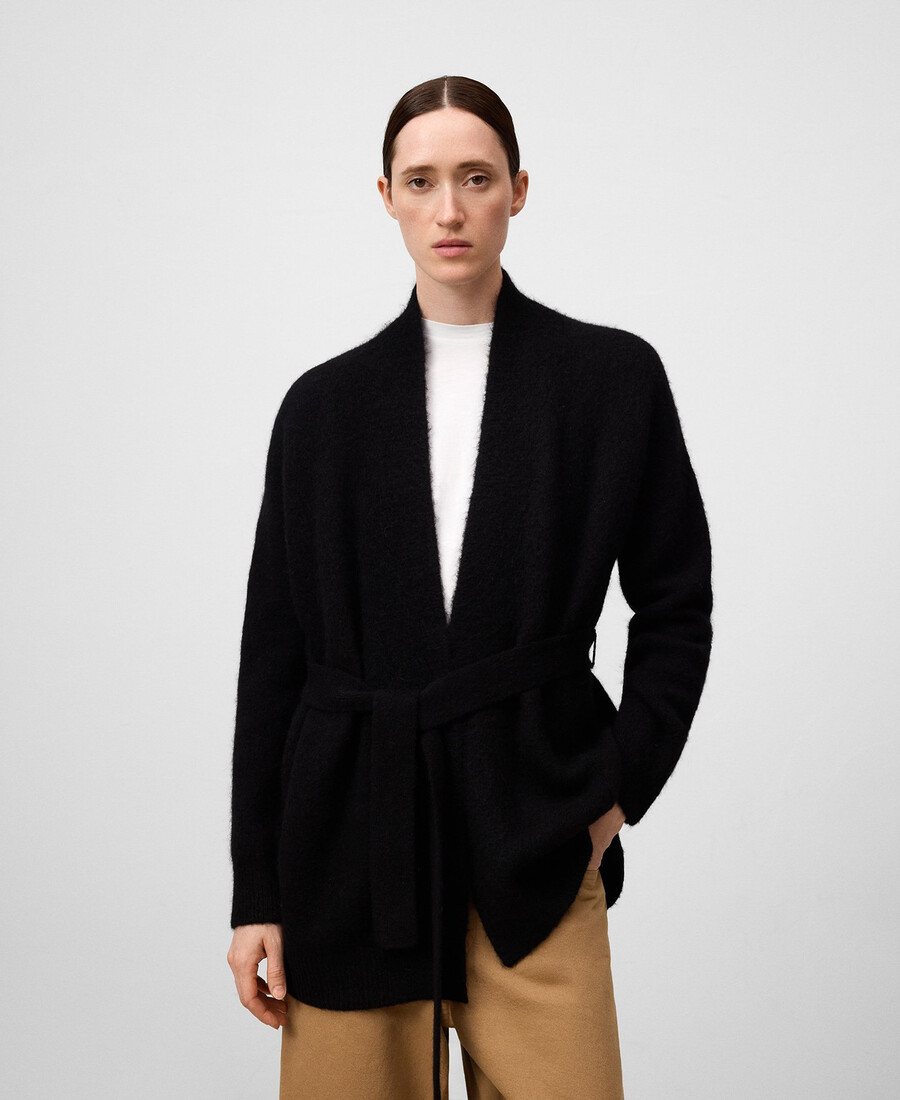 veste en maille avec ceinture femme