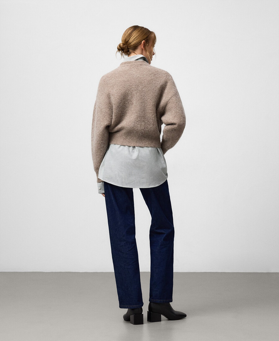 blouson aviateur en maille brossée pour femme