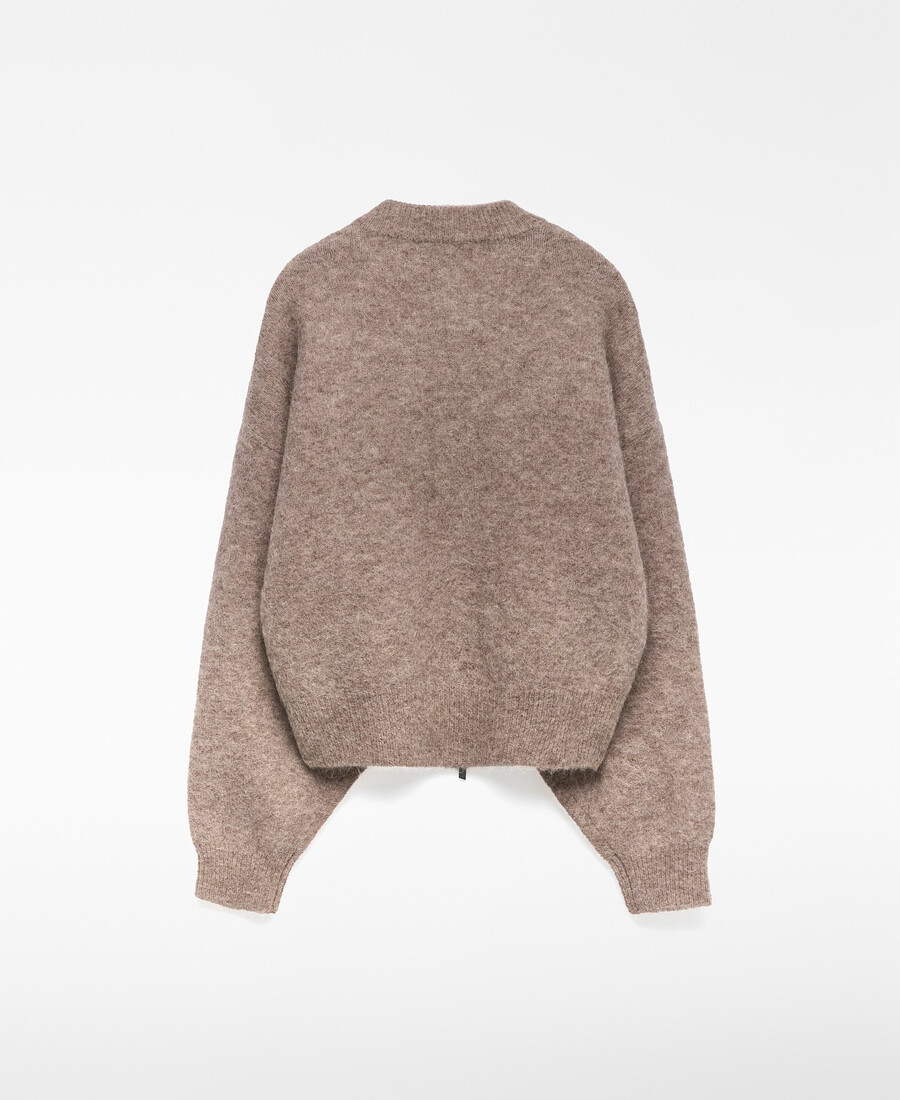 blouson aviateur en maille brossée pour femme