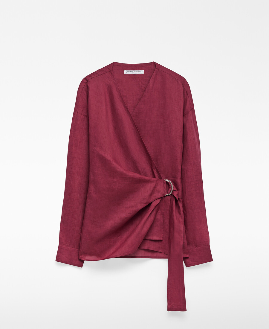 chemise portefeuille en ramie pour femme