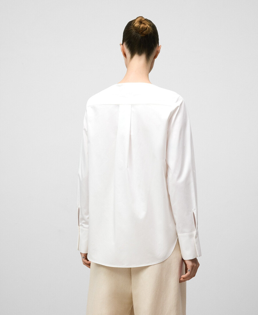 chemise femme en coton à col bateau