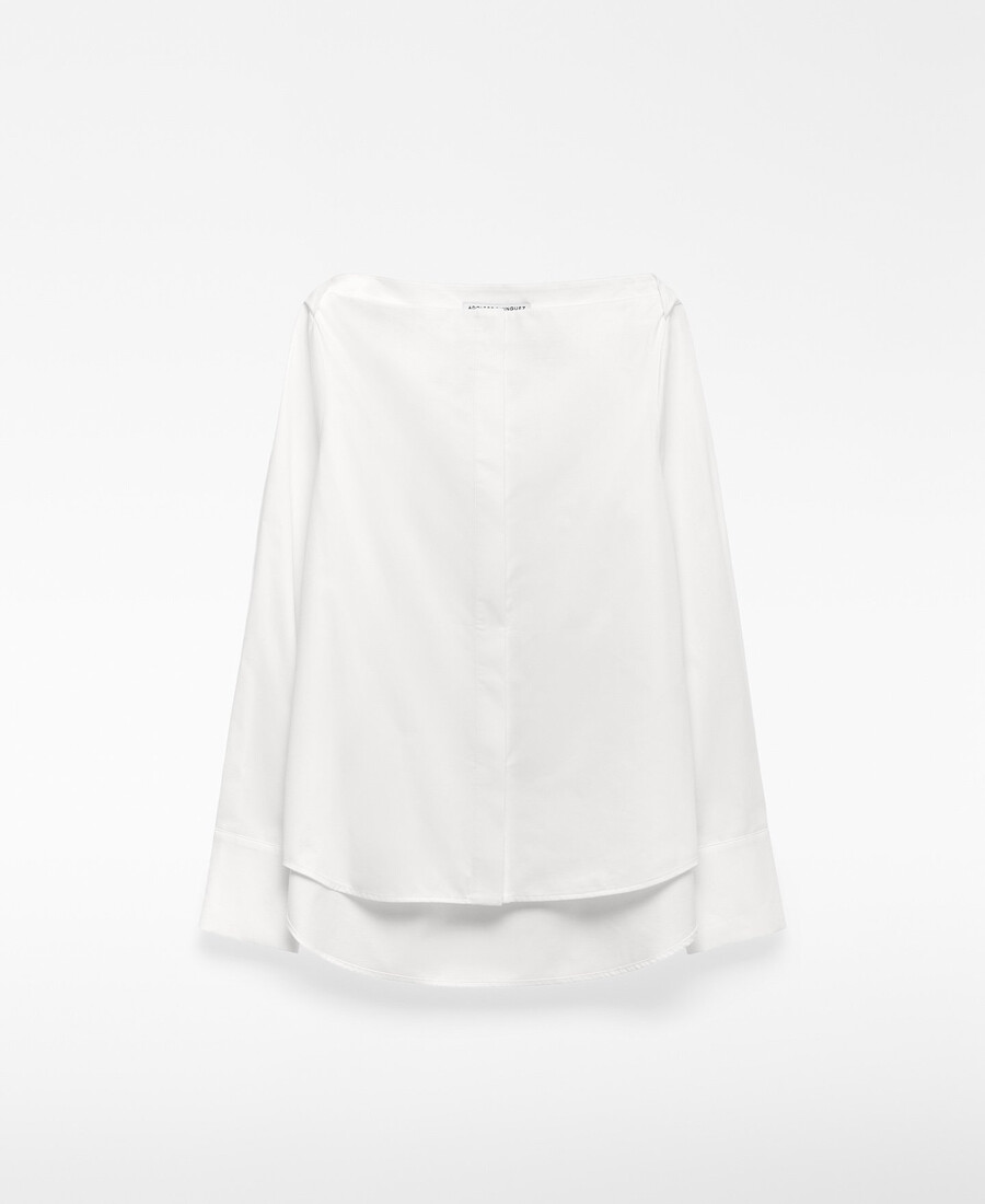 chemise femme en coton à col bateau
