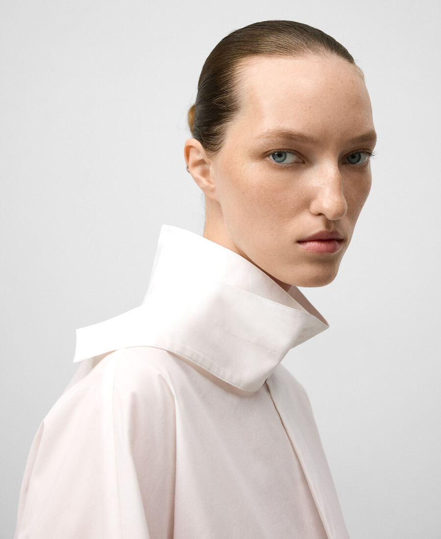 chemise femme à col mao en coton bio