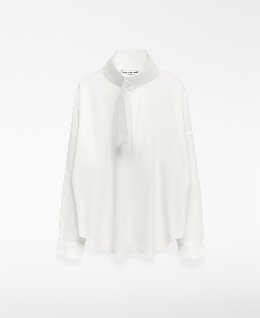chemise femme à col mao en coton bio