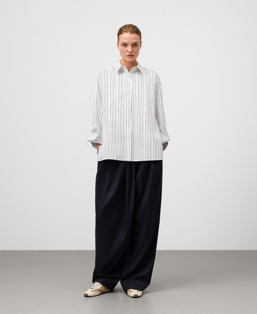 chemise rayée en coton biologique pour femme