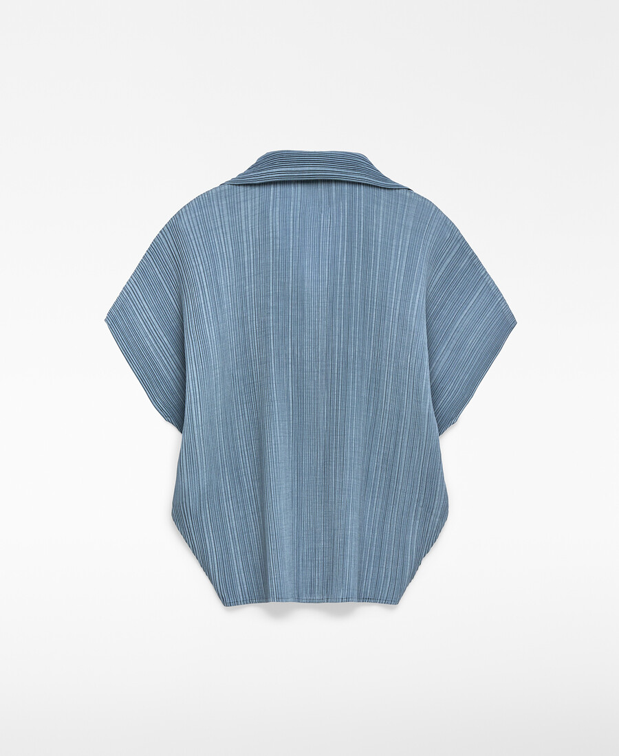 chemise froissée à manches courtes pour femme