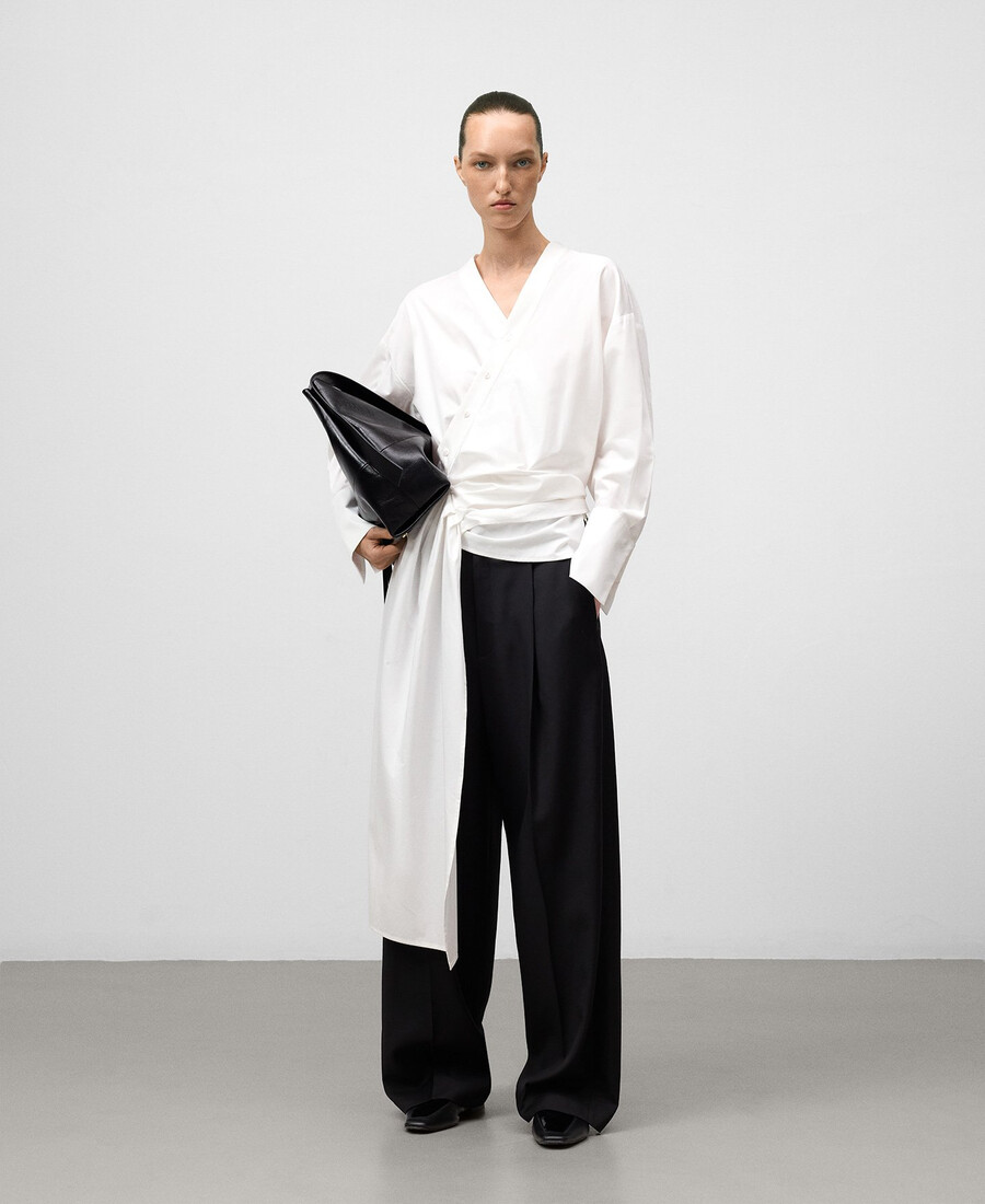 chemise cache-cœur avec godet latéral femme