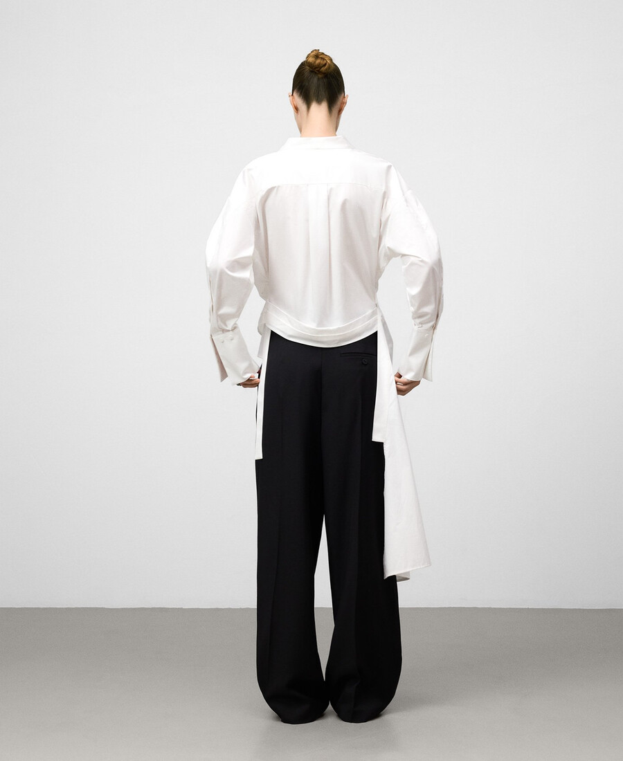 chemise cache-cœur avec godet latéral femme