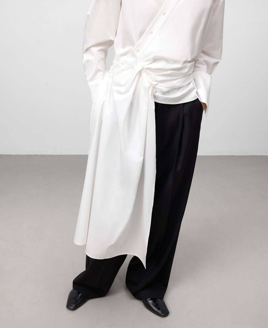 chemise cache-cœur avec godet latéral femme