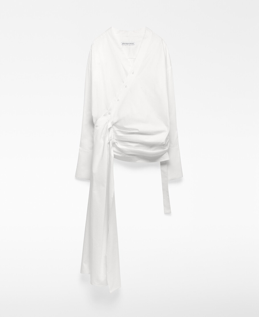 chemise cache-cœur avec godet latéral femme
