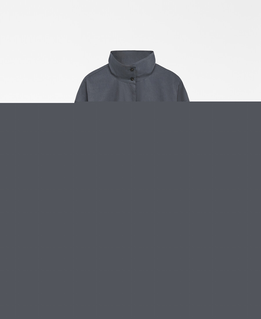 chemise à col mao avec ceinture pour femme