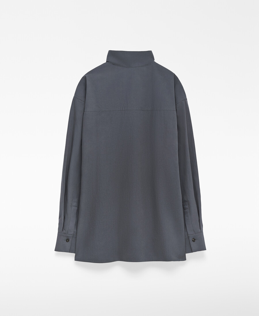 chemise à col mao avec ceinture pour femme