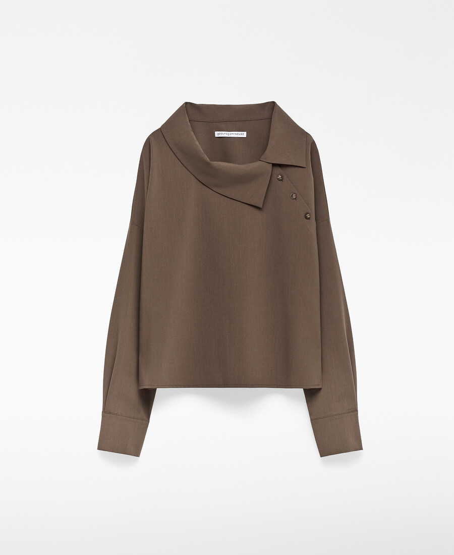 chemise femme à col asymétrique