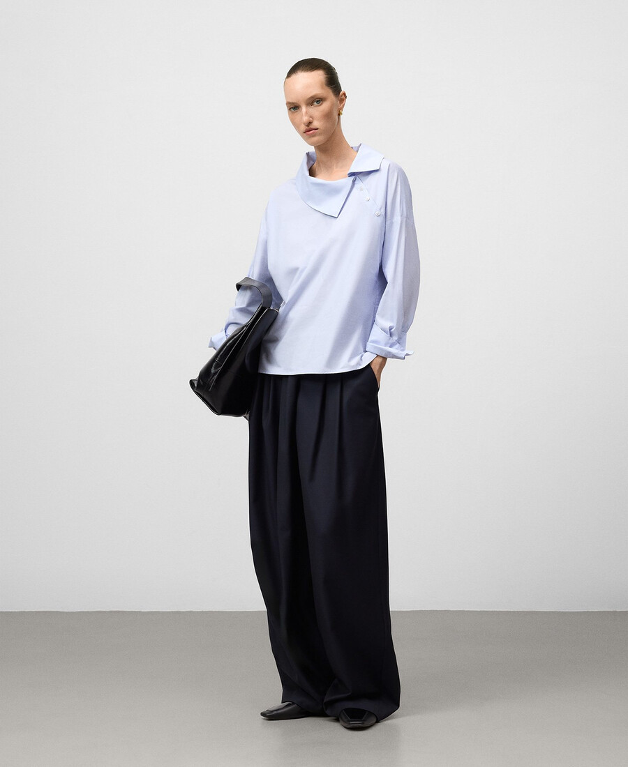 chemise femme à col asymétrique