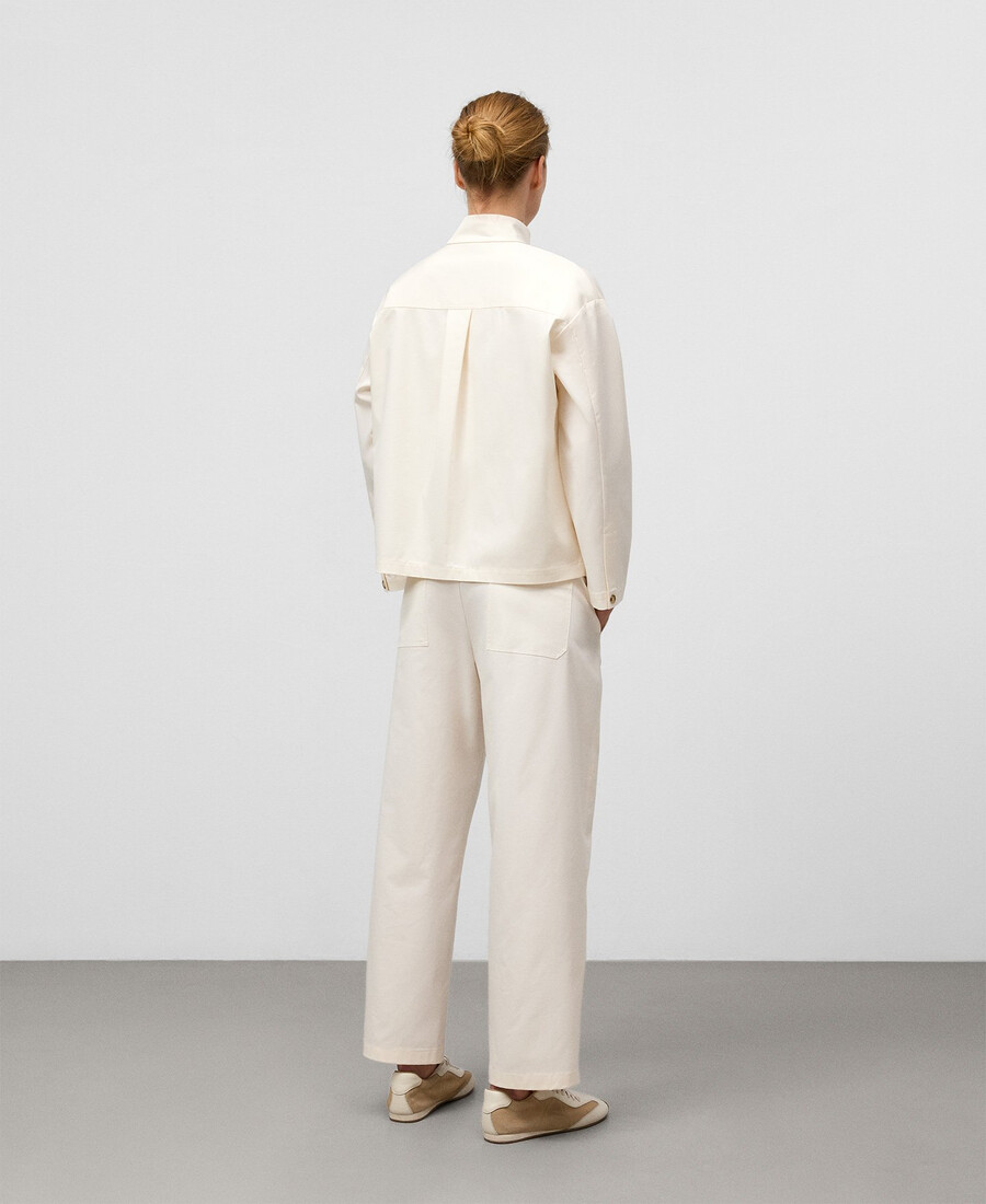 chemise à col cheminée avec empiècement devant pour femme