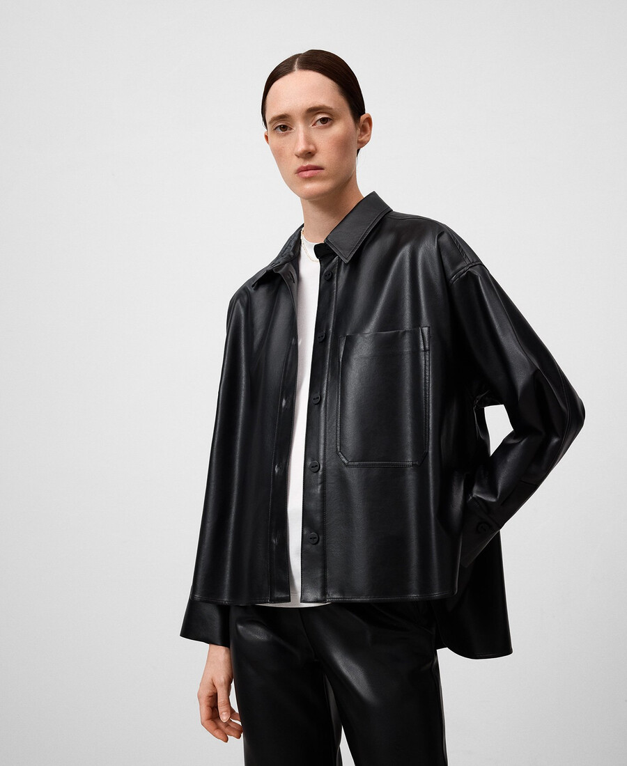 surchemise noire non en cuir pour femme