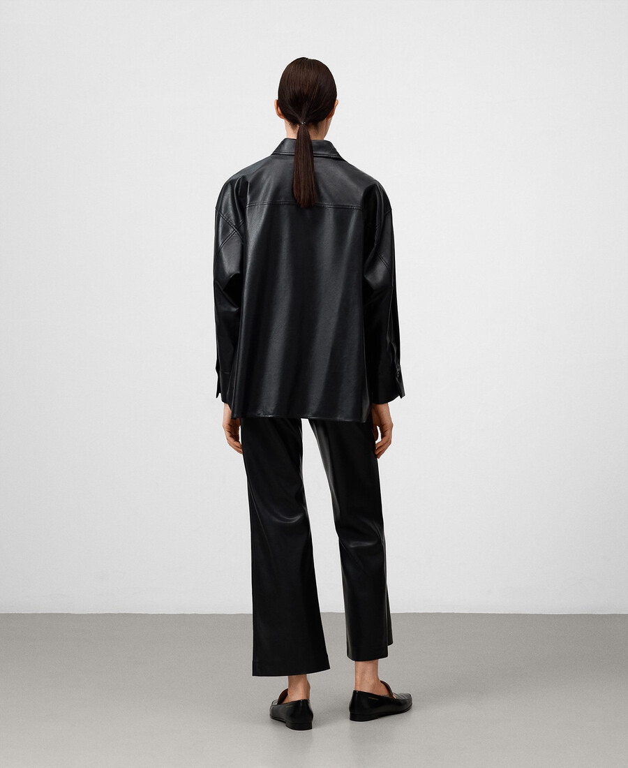 surchemise noire non en cuir pour femme