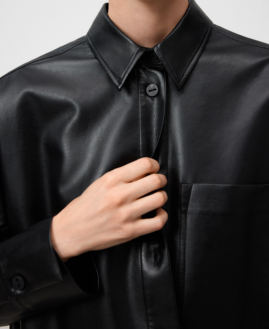 surchemise noire non en cuir pour femme