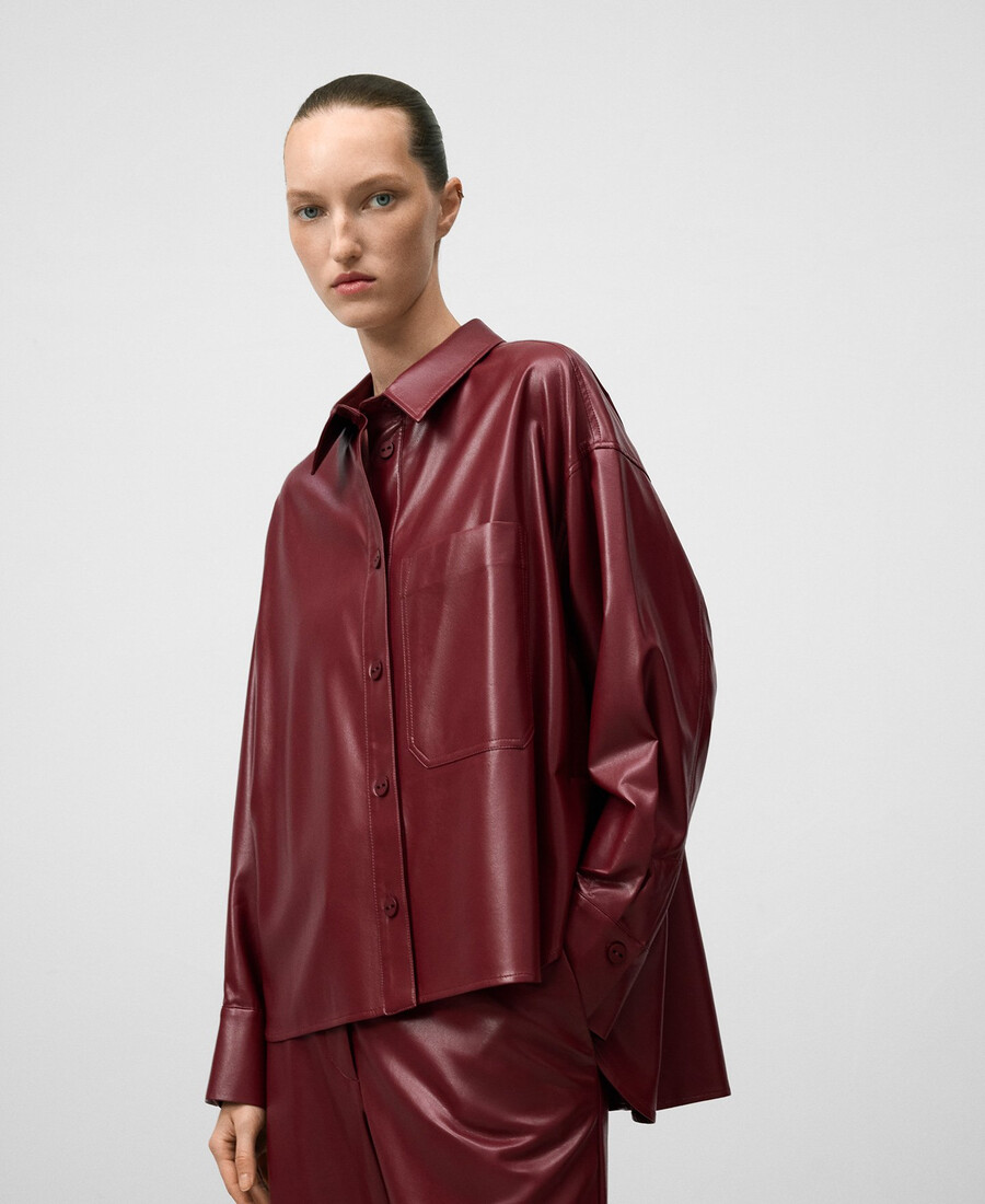 surchemise rouge en cuirnon-cuir pour femme