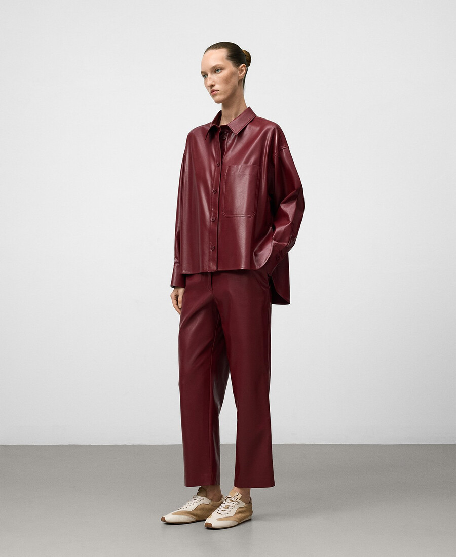 surchemise rouge en cuirnon-cuir pour femme