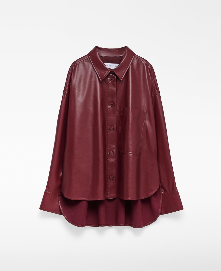 surchemise rouge en cuirnon-cuir pour femme