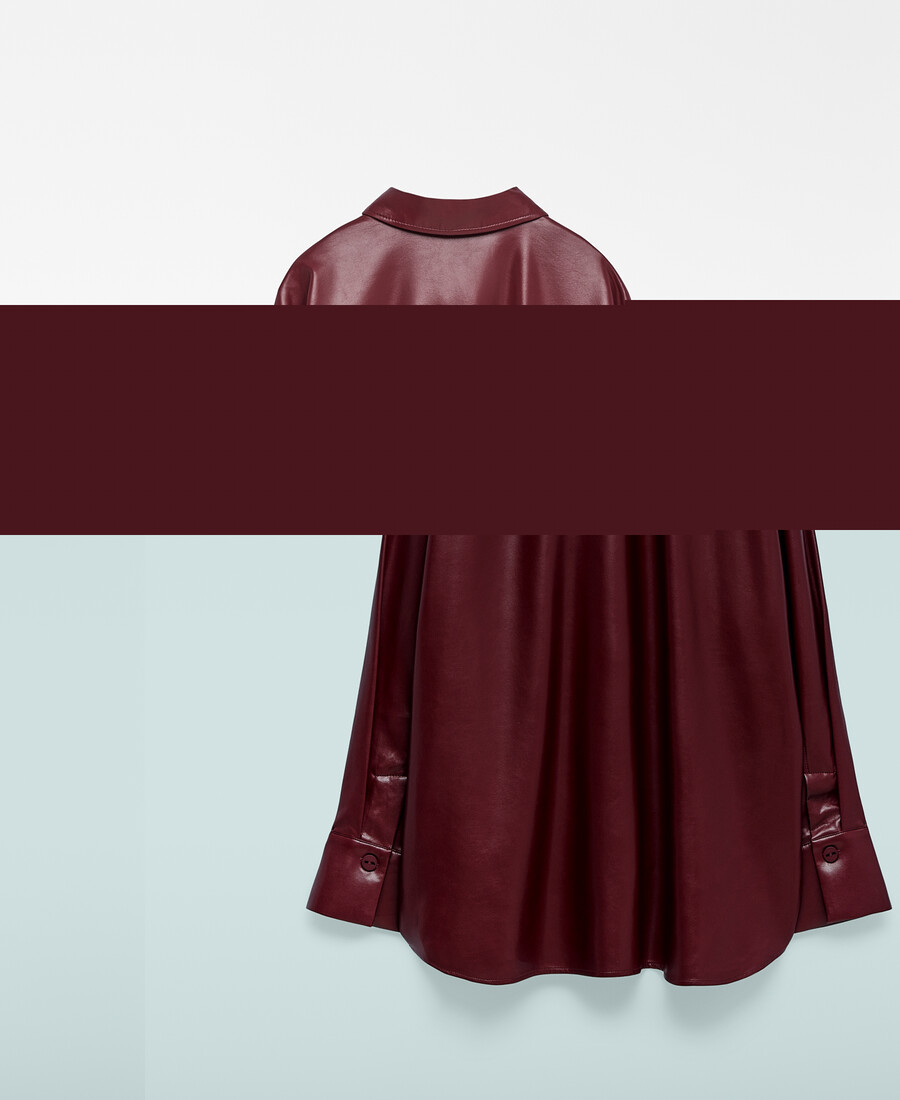 surchemise rouge en cuirnon-cuir pour femme