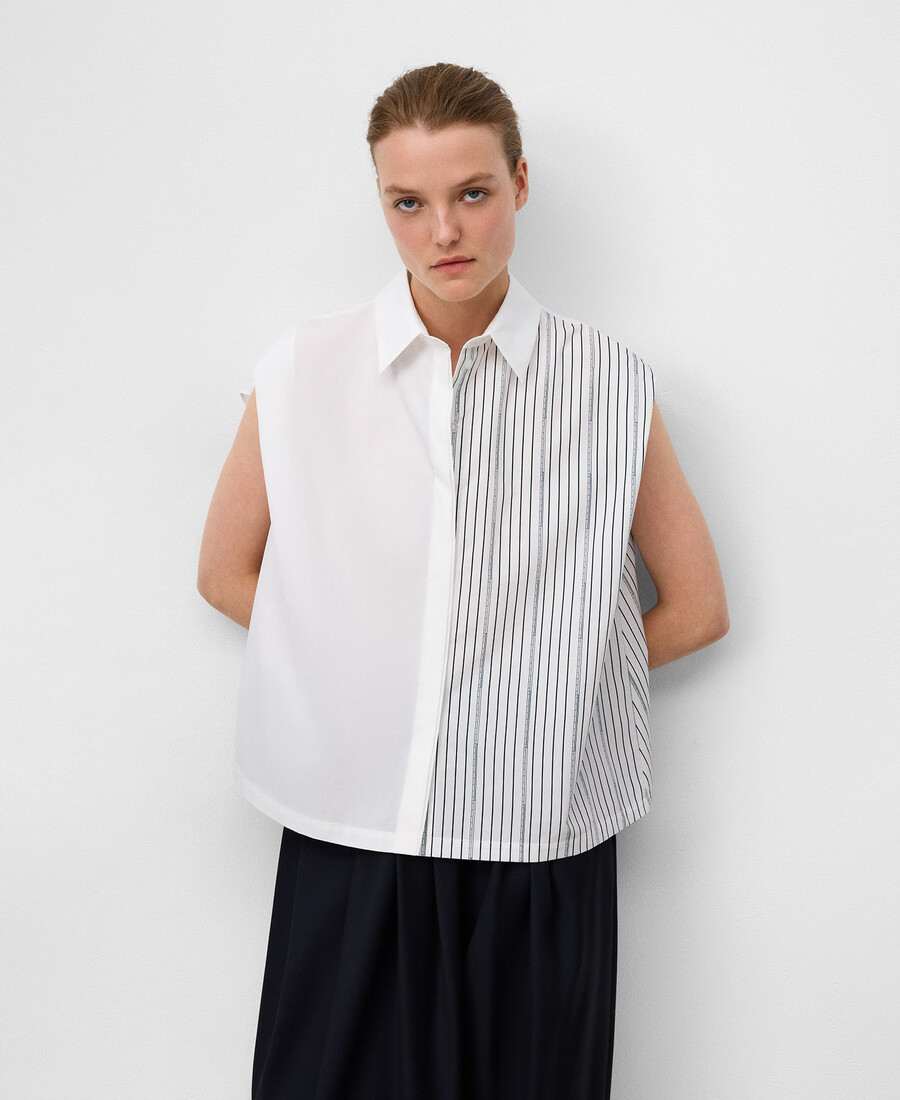 chemise asymétrique en coton biologique pour femme