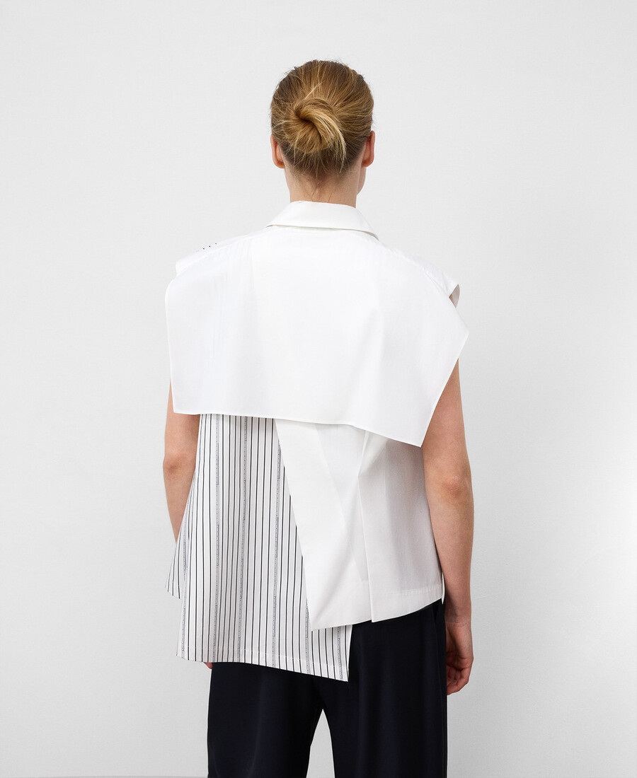 chemise asymétrique en coton biologique pour femme